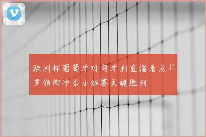 欧洲杯葡萄牙对匈牙利直播看点 C罗领衔冲击小组赛关键胜利